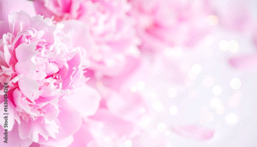Fototapeta premium Delicate pink peonies, soft bokeh