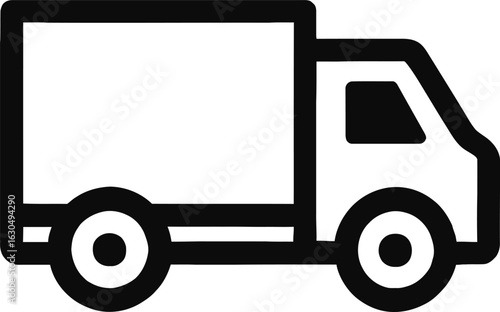 Simple cargo truck icon for logistics, transportation, and supply chain solutions