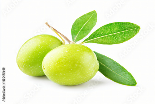 Wallpaper Mural Ripe pale green olives with leaves isolated on white Torontodigital.ca