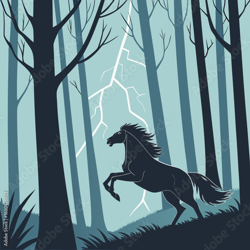 : Bijli-e-Baazgasht — Thunder’s Steed in Shaakh-e-Sukoot ⚡🐎🌲
