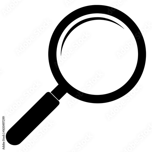 Magnifying Glass Outline Vector – Top View Art