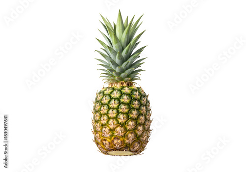 Fresh Ripe Pineapple with Green Spiky Crown.