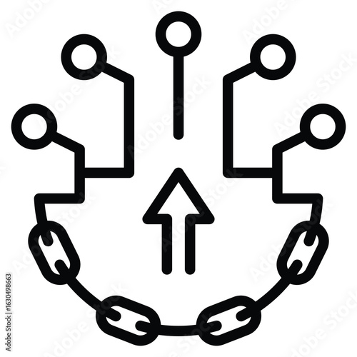 Future Ready Supply chains Icon Line Vector Illustration