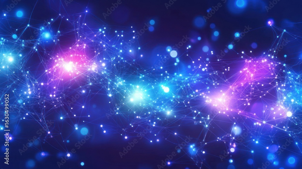 Fototapeta premium Abstract network, vibrant, glowing