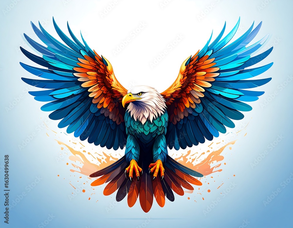 Naklejka premium Colorful eagle in flight