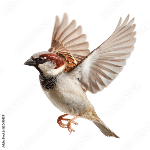 Sparrow in flight