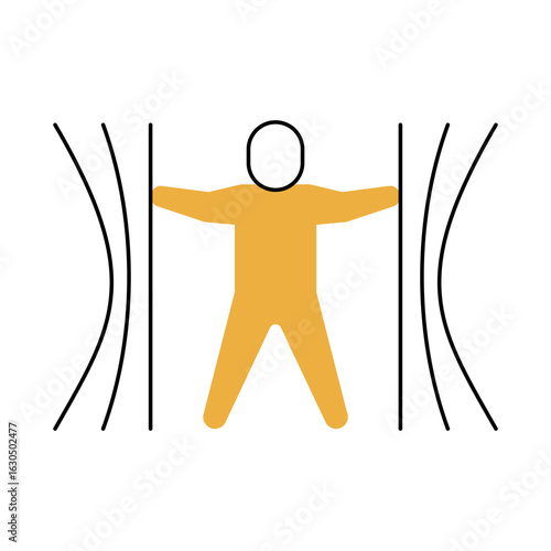 Resilience Line Icon with Person Stretching.