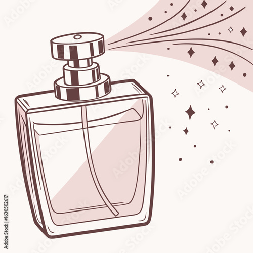 Perfume Spray Bottle with Fragrance Mist – Elegant Beauty Vector Illustration