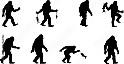 "Primitive Life walking, Silhouettes" bundle