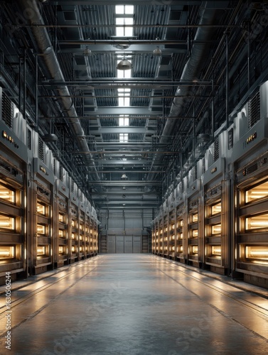 Wallpaper Mural industrial bakery with rows of ovens with copy space Torontodigital.ca