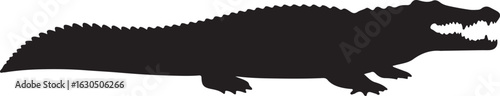 Nile Crocodile Solid Vector Silhouette