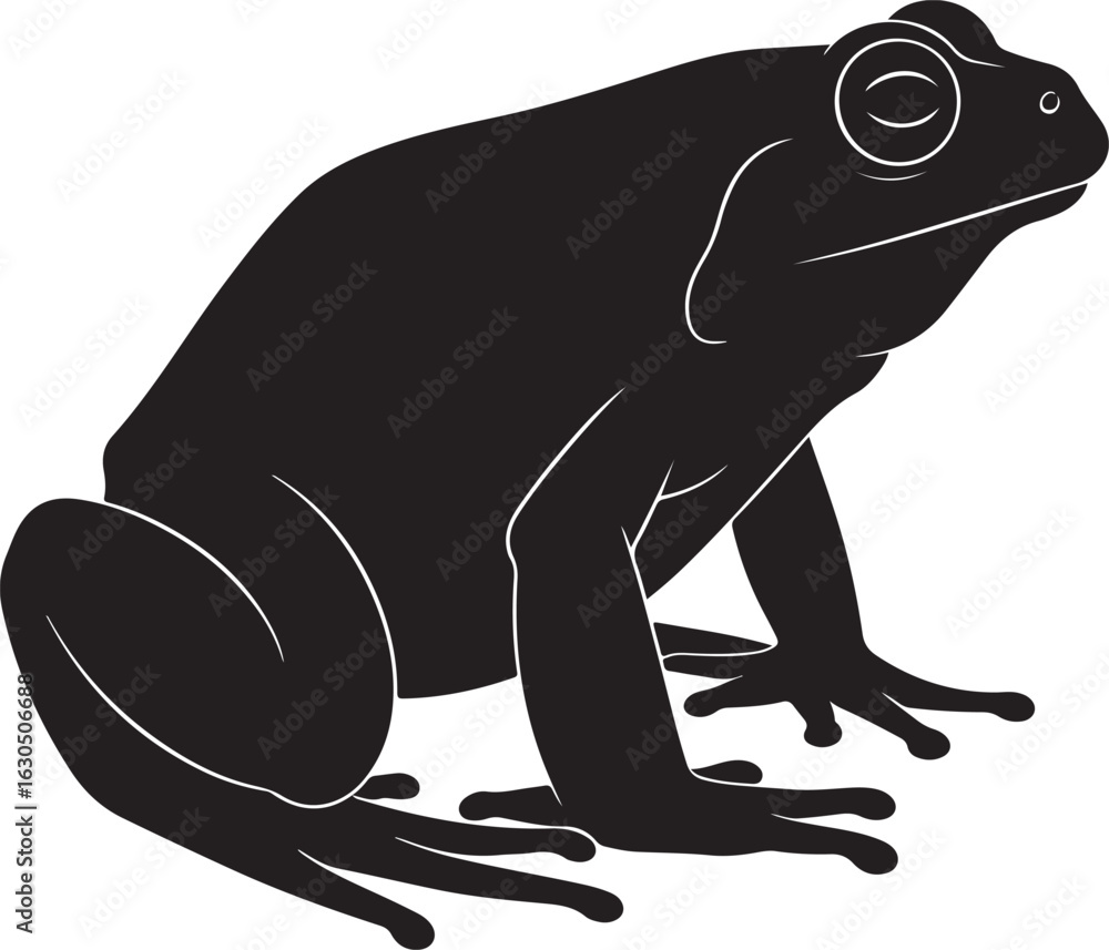 Fototapeta premium Pelobates Frog Solid Vector Silhouette