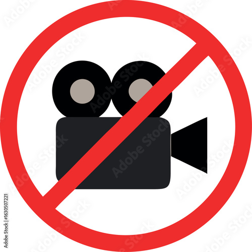 no camera allowed, photography not allowed sign icon vector