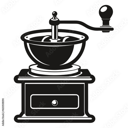 Vintage Hand Crank Coffee Grinder – Art Vector