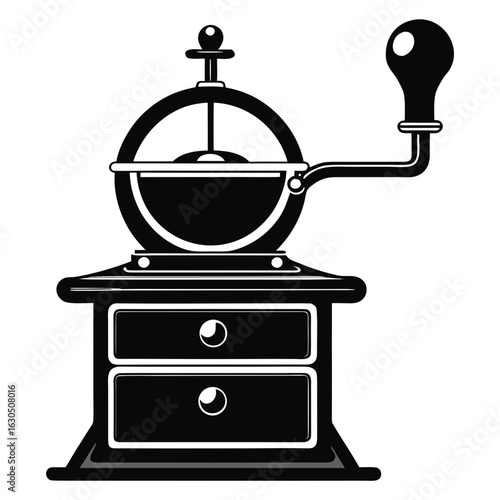  Vintage Hand Crank Coffee Grinder – Art Vector