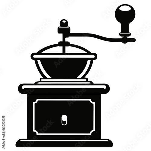  Vintage Hand Crank Coffee Grinder – Art Vector