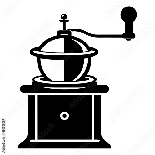  Vintage Hand Crank Coffee Grinder – Art Vector