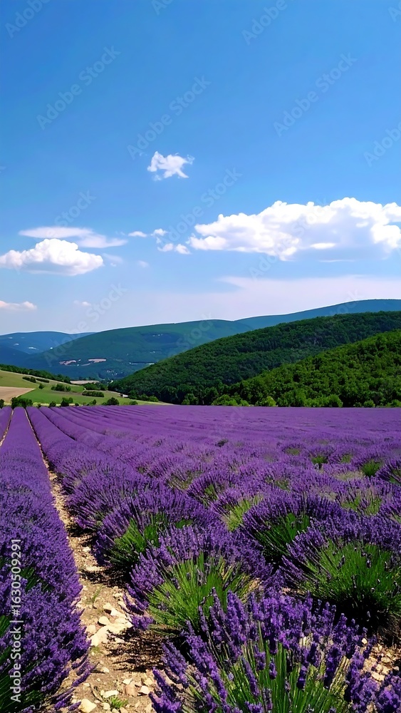 Fototapeta premium Lavender field under a blue sky