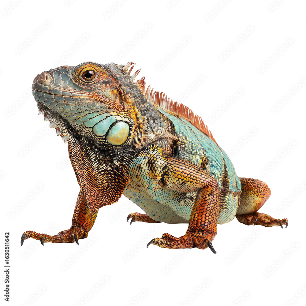 Fototapeta premium Colorful iguana in profile