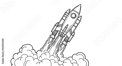 Rocket launch coloring page space shuttle illustration spacecraft clip art vector graphic for kids and adults