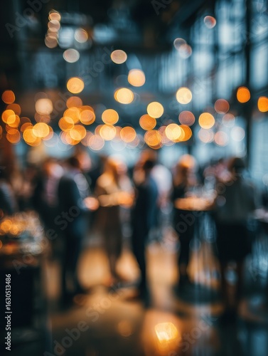 Wallpaper Mural a blurred shot of business people networking at an office party with soft lighting and bokeh effects creating a warm social atmosphere Torontodigital.ca