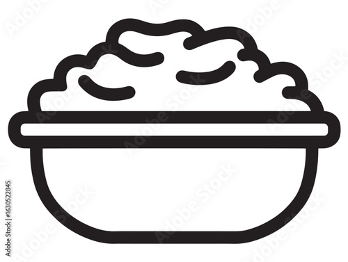Simple minimal mashed potatoes icon in flat vector
