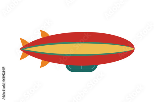 A colorful airship vector art illustration
