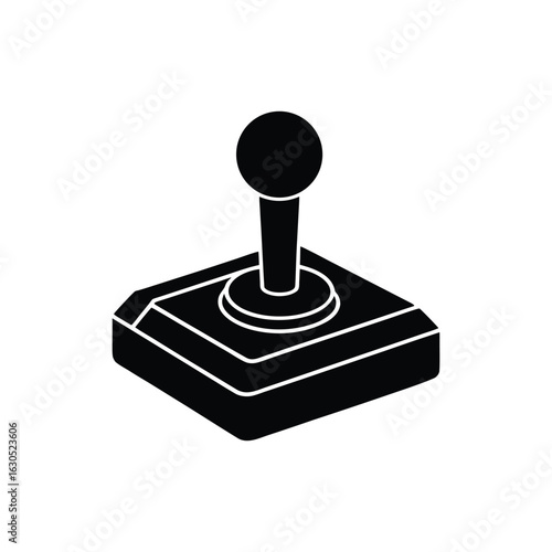 A retro joystick silhouette vector art illustration
