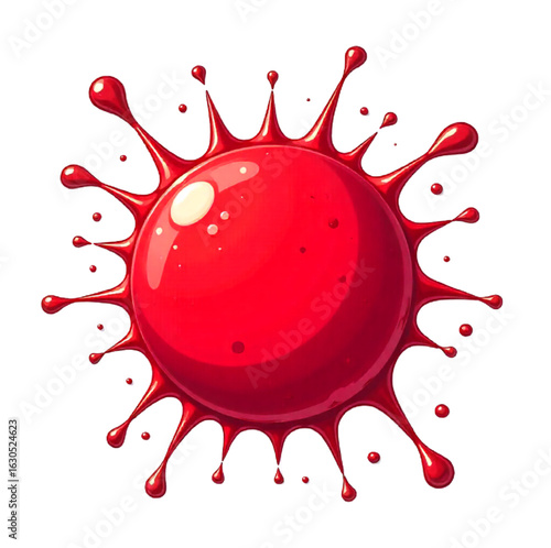 red paint splash, red blood