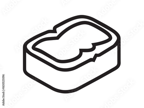 Savory meatloaf slice icon in modern vector line style