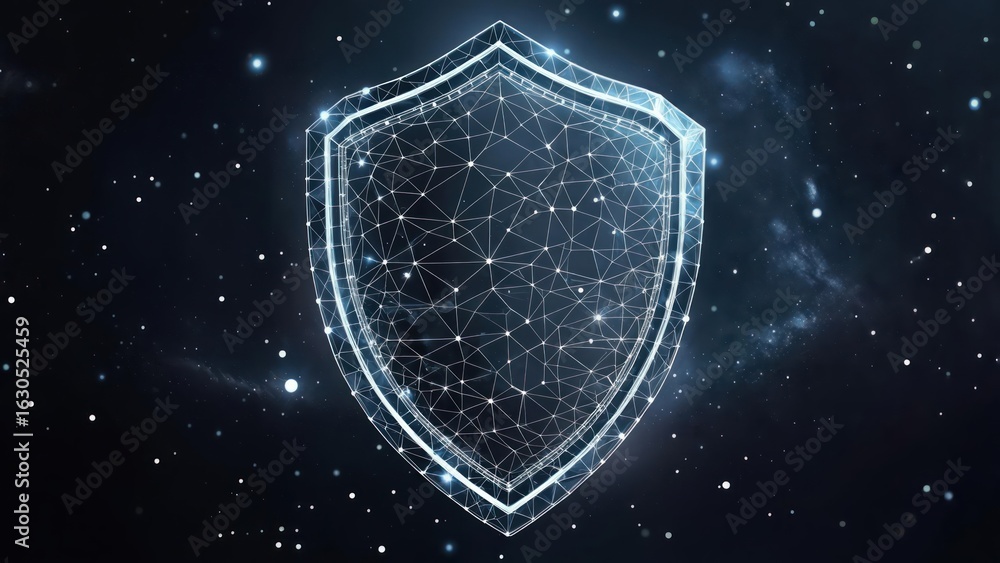 Fototapeta premium Abstract shield in space
