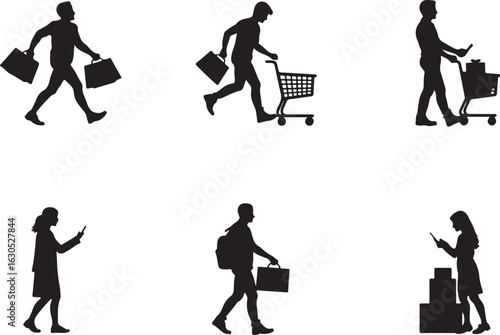 Silhouetted shoppers enjoying seamless retail experiences today