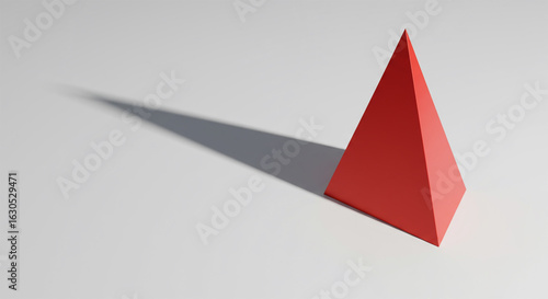 Bold single geometric shape shadow on white