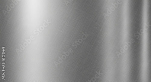 Brushed metallic silver with subtle glow and shadows