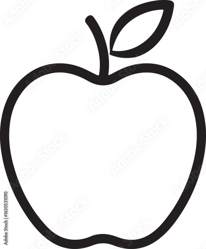 Apple in Solid Black Silhouette Style – Bold Minimal Vector Design on White Background