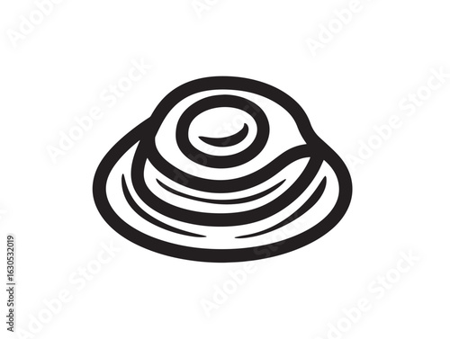 Tasty breakfast omelette drawing in minimal vector