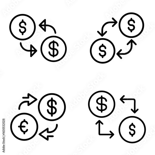  Currency Exchange Icon – Money Conversion and Foreign Exchange Symbol