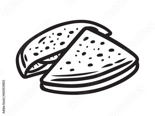 Indian paratha and pickle icon in clean vector