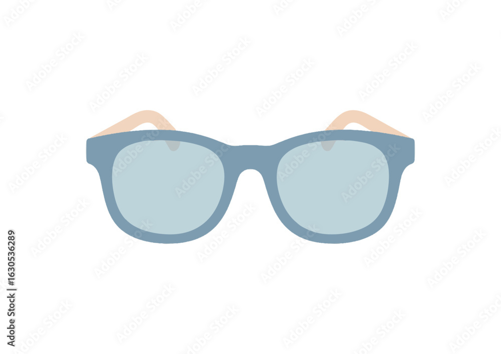 Fototapeta premium Blue light blocking glasses, flat vector illustration, minimal design, pastel palette, smooth shapes
