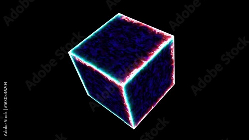 Digital Data Cube | 3D Glowing Matrix | Abstract Tech Rotation
