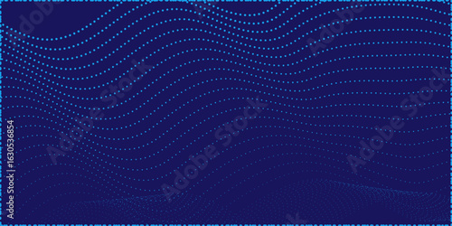 Math flow template for presentation. Light-emitting lines highlighting the regularity in the space of particles. Technology background vector. Dots pop art sport style.