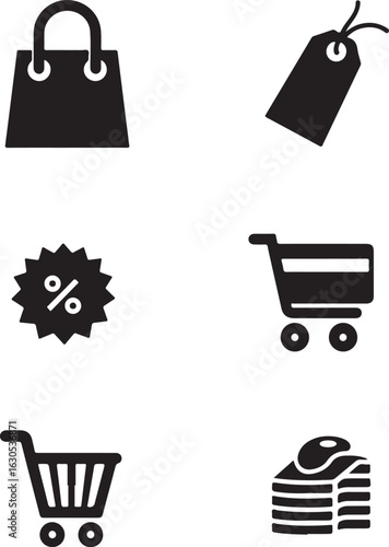Shop till you drop icons for your sale campaign designs