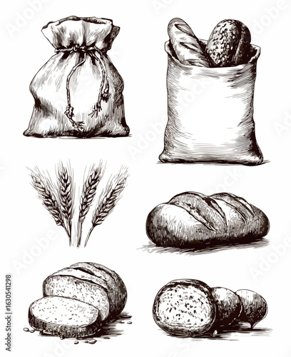Artisanal Bread Collection Hand-Drawn Vector Illustration