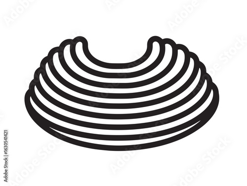 Tropical plantain chip icon with bold line drawing