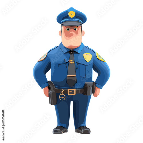 A uniformed officer stands ready to serve and protect the community.