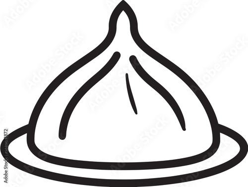 Elegant rasmalai dessert icon in clean line vector