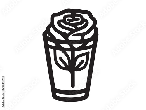Refreshing rose lassi icon in clean minimal vector