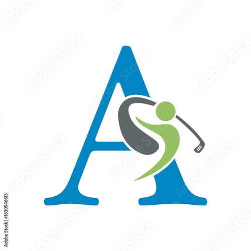 Initial Letter A Golf Logo Design Concept For Hockey Club Symbol