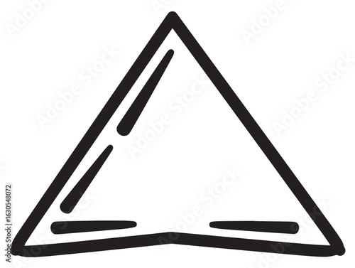 Tasty samosa triangle icon in flat vector design