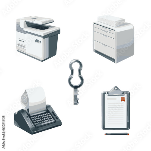 Office supplies are neatly arranged, depicting essential elements of work life.